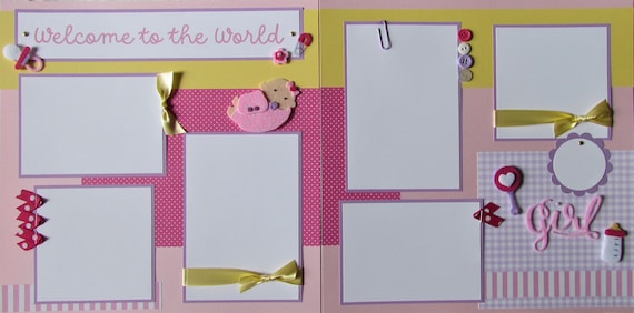 12x12 Birthday (Pink) Scrapbook Layout Instructions ONLY