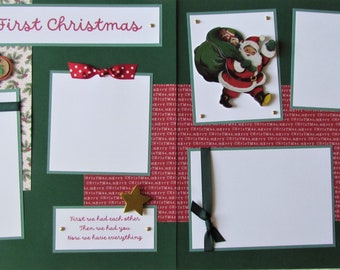 BABY'S FIRST CHRISTMAS 12x12 Scrapbook Pages - Premade Layout - baby GiRL baby BoY, Babies, 1st Year Album, 1st Christmas Keepsake, Holidays
