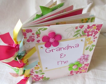 GRANDMA and ME Scrapbook Album - premade mini 6x6 paper bag album - Grandmother's Brag Book, Gran, Nana, Photo Keepsake