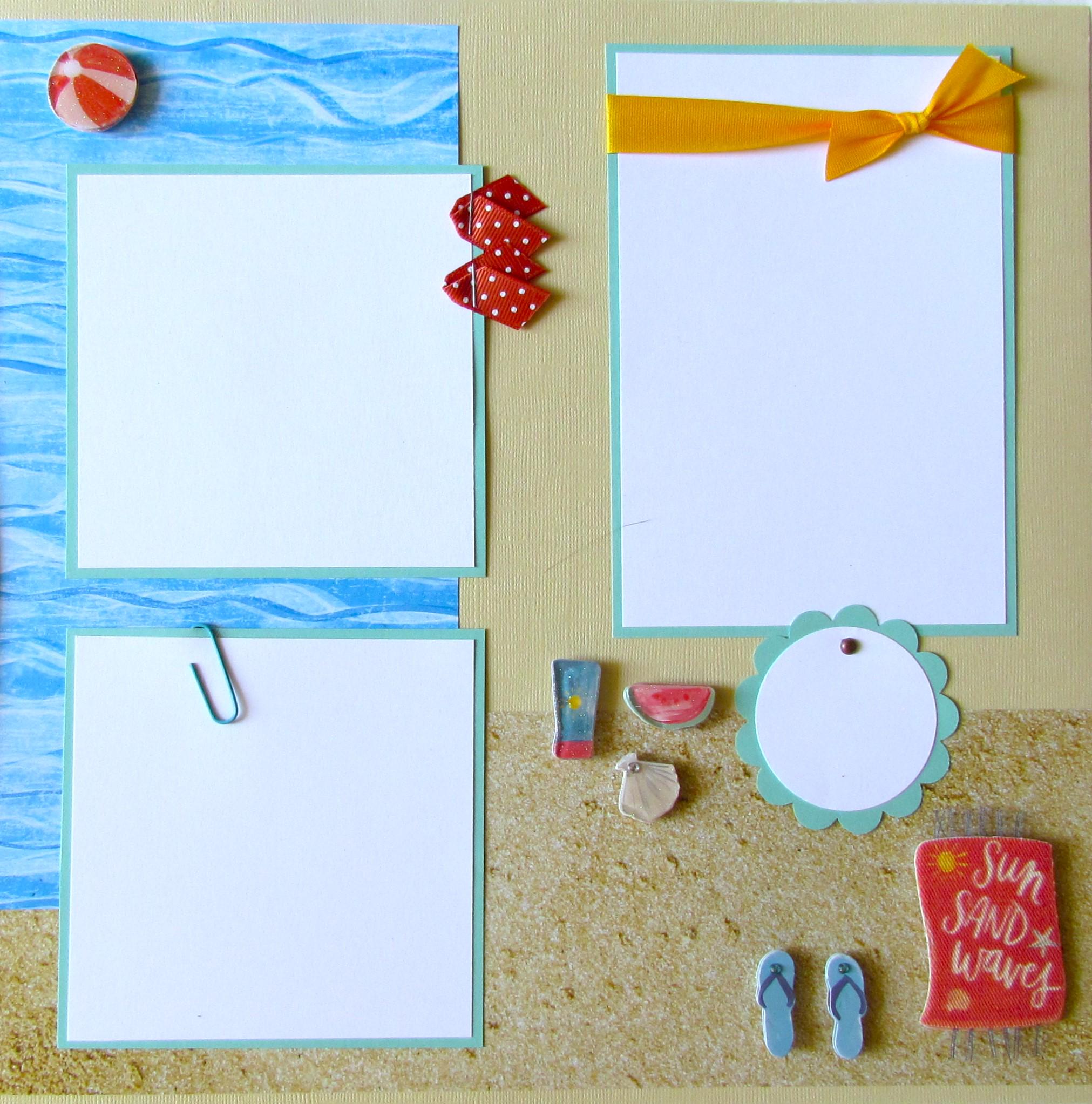 SUN & SEA 12x12 Premade Scrapbook Pages - Beach Layout, Visiting Ocean ...