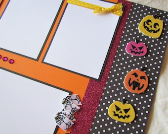 HALLOWEEN Premade 12x12 Scrapbook Pages - Trick or Treat Layout - OcTOBeR ThiRTy-FiRsT, 31st, Family Scrapbooking, Boy or Girl, Pumpkins
