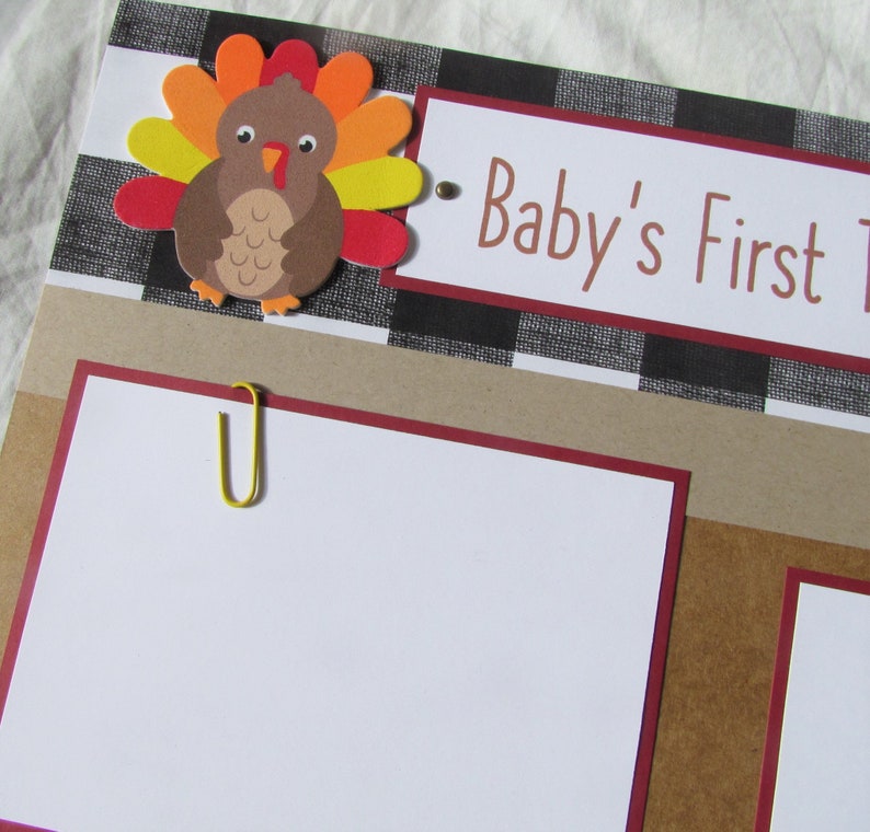 BABY'S FIRST THANKSGIVING 12x12 Premade Scrapbook Pages - Fall Layout ...