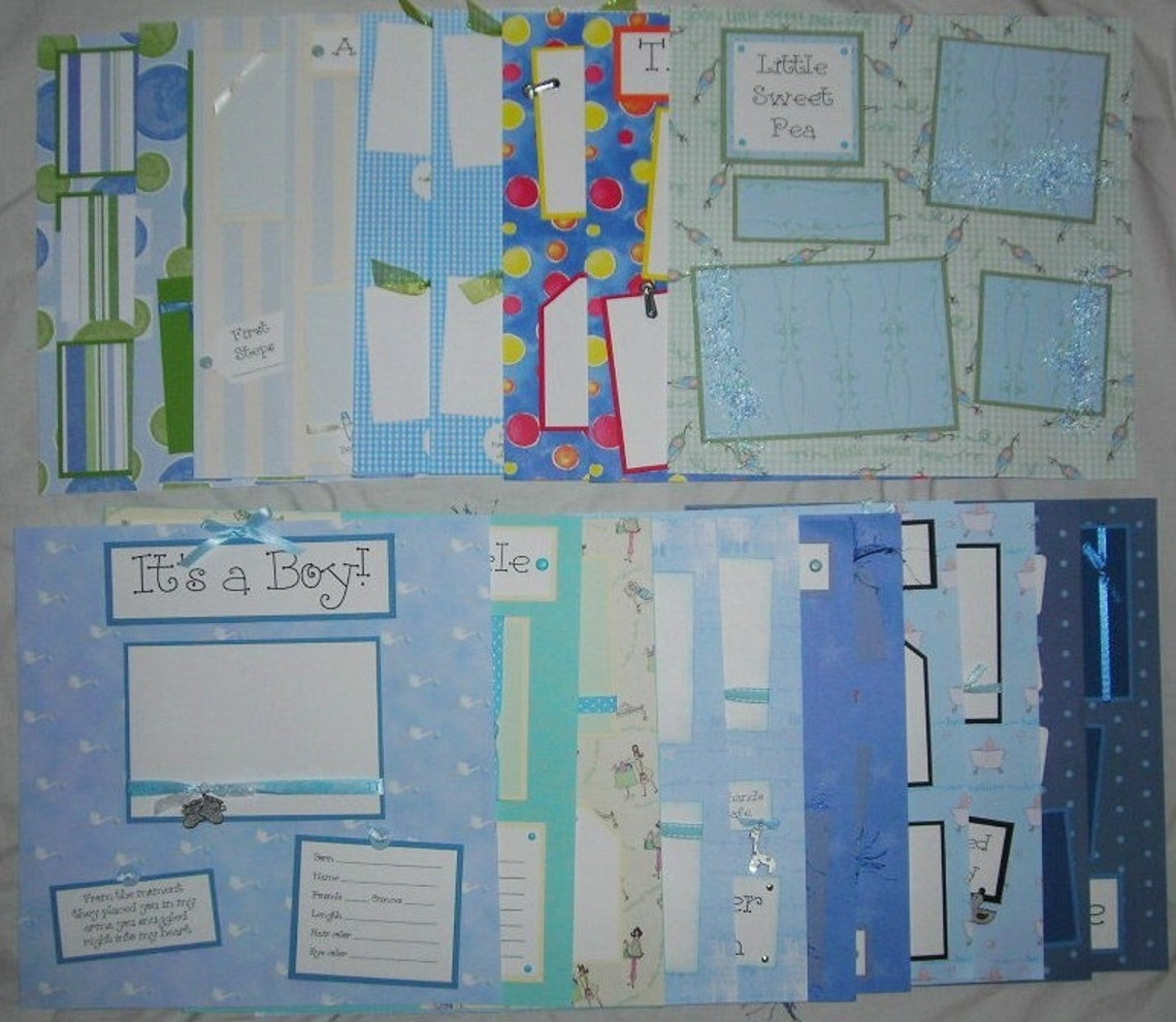20 BABY BOY Scrapbook Pages for 12x12 FiRsT YeAr ALbUm Etsy