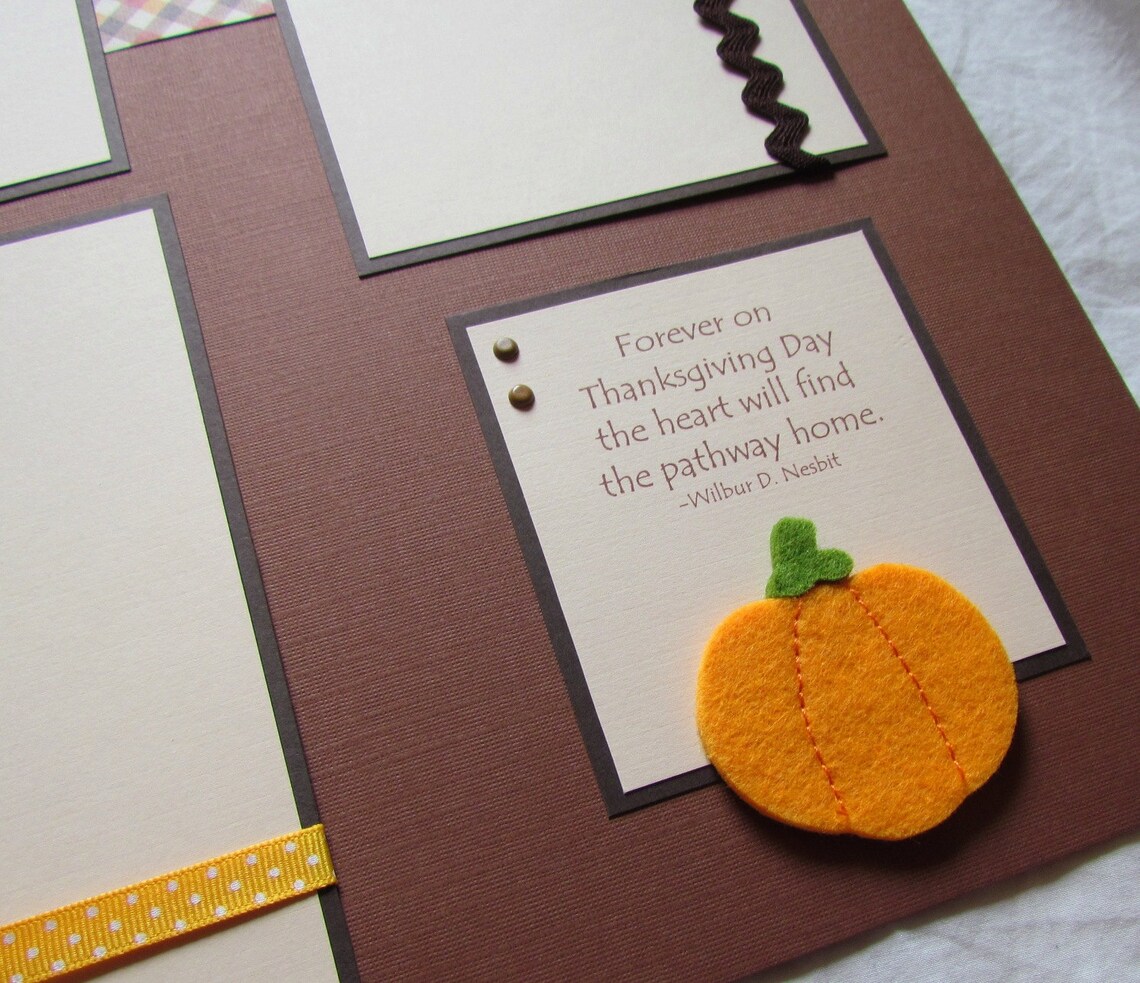 THANKSGIVING 12x12 Premade Scrapbook Pages - Family Scrapbooking Layout ...