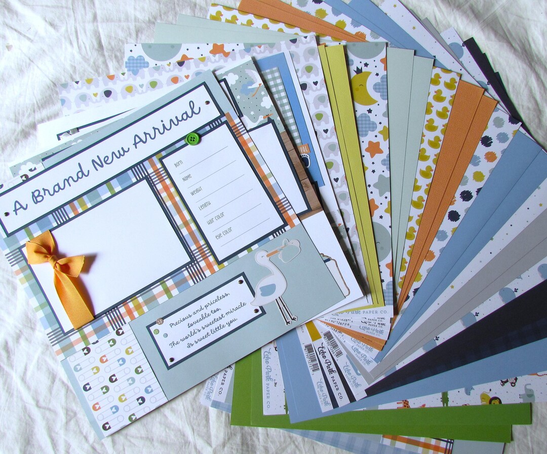 BABY BOY First Year Album - 20 12x12 Premade Scrapbook Pages - Little ...