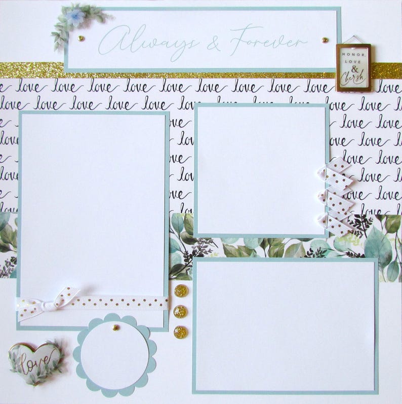 ALWAYS and FOREVER 12x12 Premade Scrapbook Pages - WEDDING Layout ...