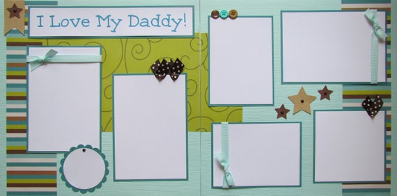 Love my Dad 12 x 12 scrapbook paper acid and lignin free gray and white
