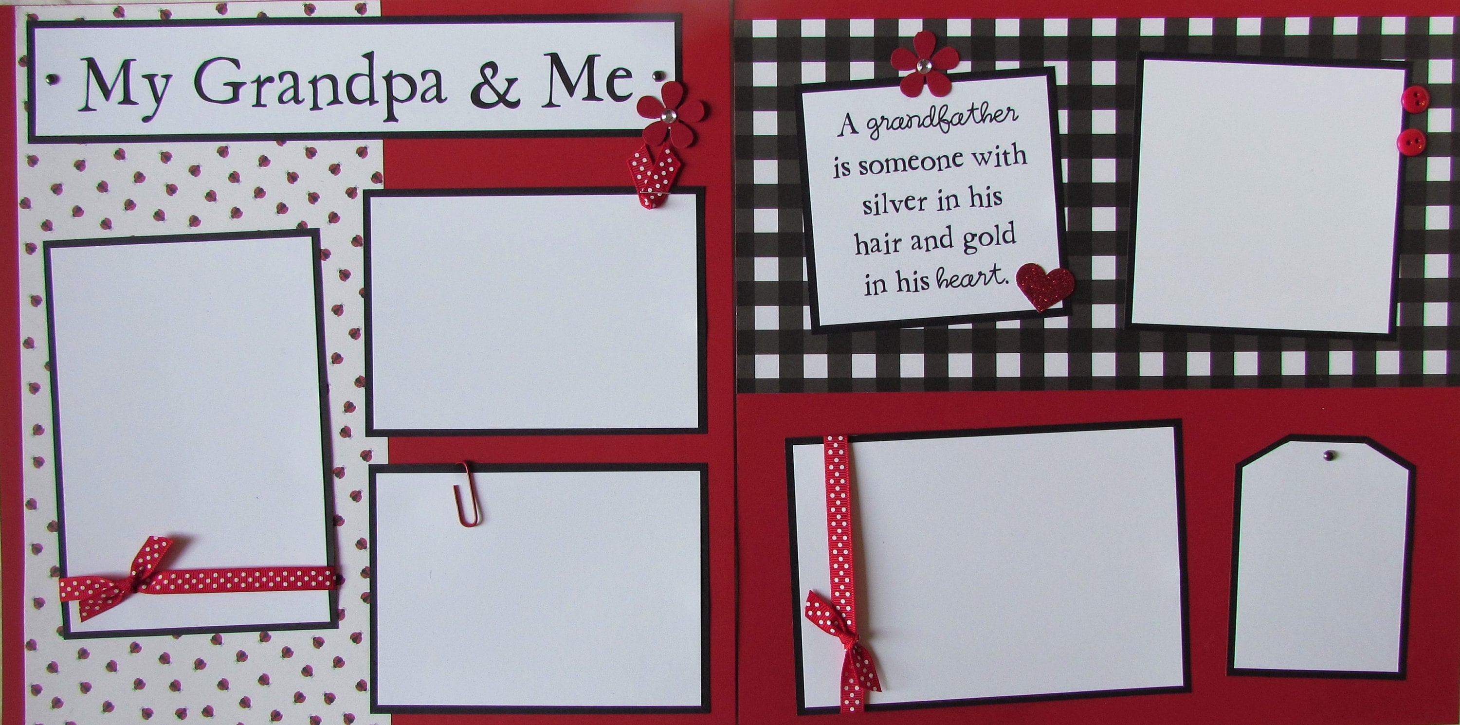 Premade 12x12 Scrapbook Pages MY GRANDPA & ME Grandparent Layout