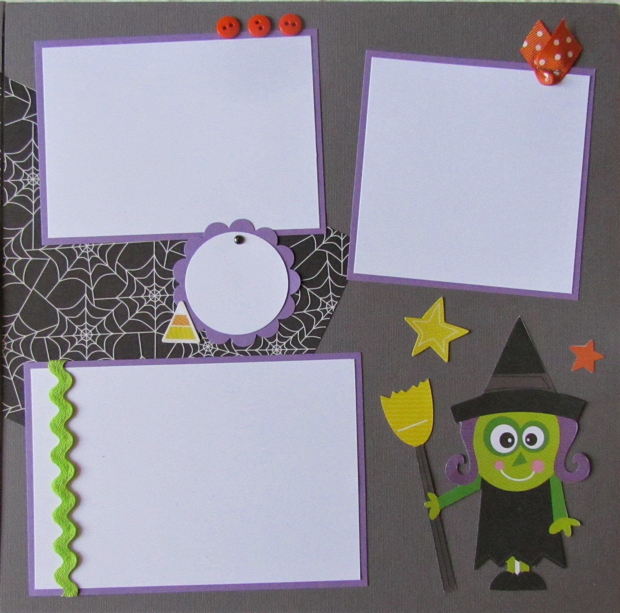 HAPPY HALLOWEEN Premade 12x12 Scrapbook Pages - Trick or Treat Layout ...
