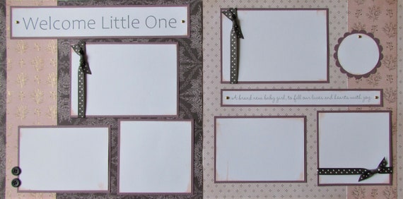 NEW Ready Made Baby Girl Scrapbook 20 Pages PREDESIGNED MEMORY BOOK