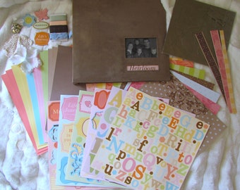 DeSTaSH NEW Larger Than Life 16x16 Scrapbook ALBUM KIT, Family Keepsake, Giant Brag Book, Vintage Heirloom, Supply, Paper, Stickers, Lot