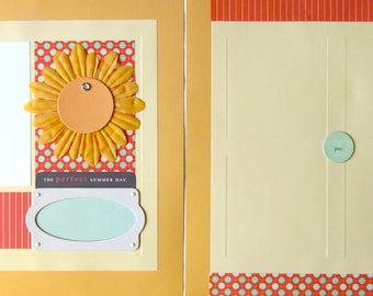 The PERFECT SUMMER DAY 12x12 Scrapbook Pages - Premade Layout - Seasons, Playing Outside, Through the Year, Kids, Family Fun, Park, Picnic