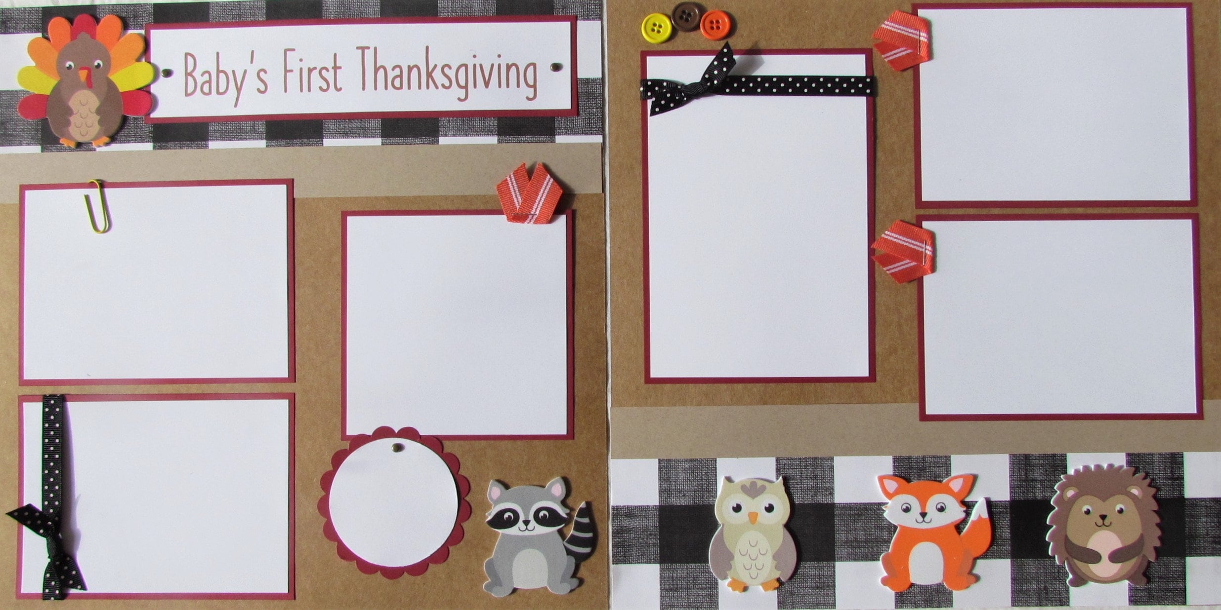BABY'S FIRST THANKSGIVING 12x12 Premade Scrapbook Pages - Fall Layout ...
