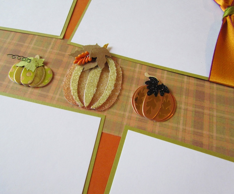 Premade Layout Family Pumpkin Patch HELLO FALL 12x12 Scrapbook Pages CoPPeR PuMPKinS