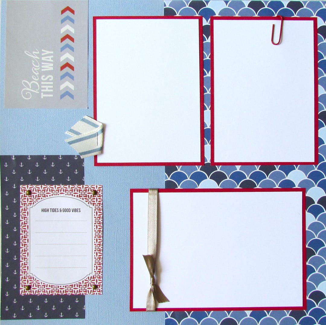 BEACH 12x12 Premade Scrapbook Pages - OCEAN Layout - Summer Vacation ...