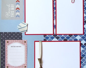 BEACH BUMS 12x12 Scrapbook Pages - Premade Layout - Summer Vacation ...