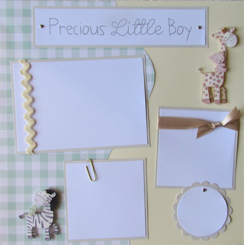 Baby Boy Premade 12x12 Scrapbook Pages - PRECIOUS LITTLE BOY - Baby ...