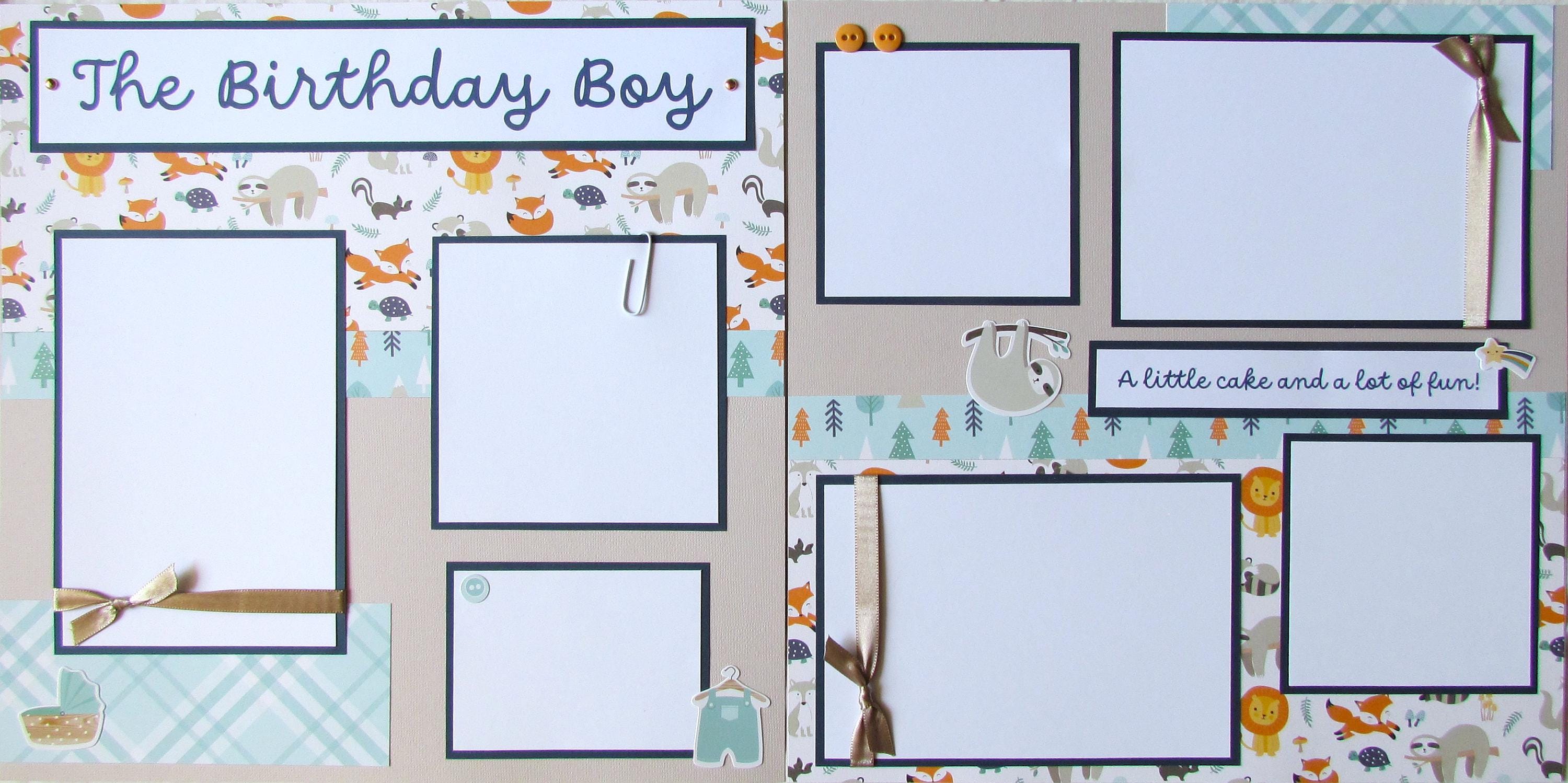 IT'S A BOY First Year Album - 20 12x12 Premade Scrapbook Pages - Hello ...