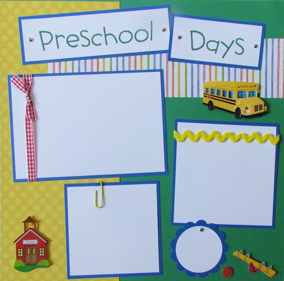 NEW Preschool themed 12 x 12 scrapbook paper