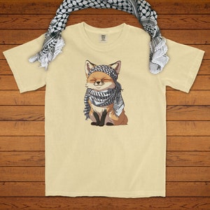 Fox in Keffiyeh Shirt, Palestine Solidarity Comfort Colors Tee