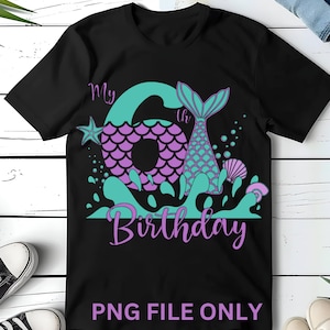 Mermaid Tail Birthday PNG File: Kids Design (Digital File)
