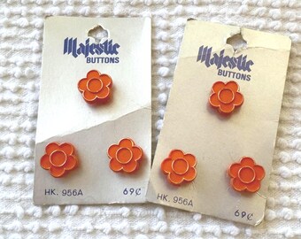 Lot De 10 Boutons Vintage En Plastique Rouge 26mm - Occasion France