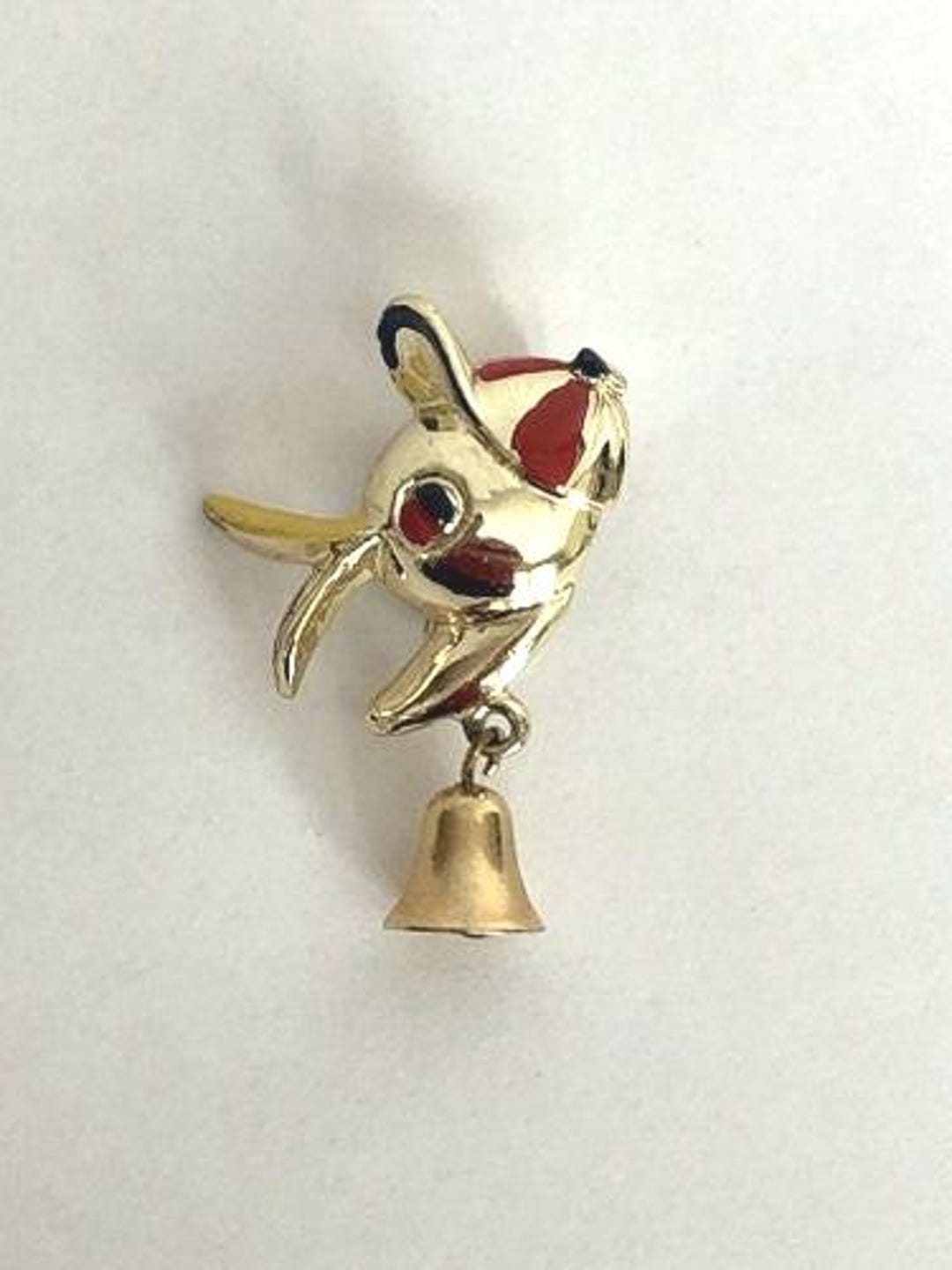 Vintage Gold Duck Brooch – Enamel Baseball Cap, Ringing Bell - Etsy