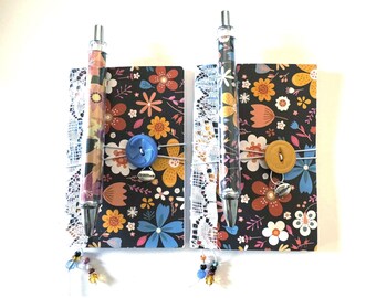 Handmade Mini Gratitude Journal with Matching Pen - Your Choice of Colors - Altered Notebook with Added Sewn in Pages - Makes a Nice Gift