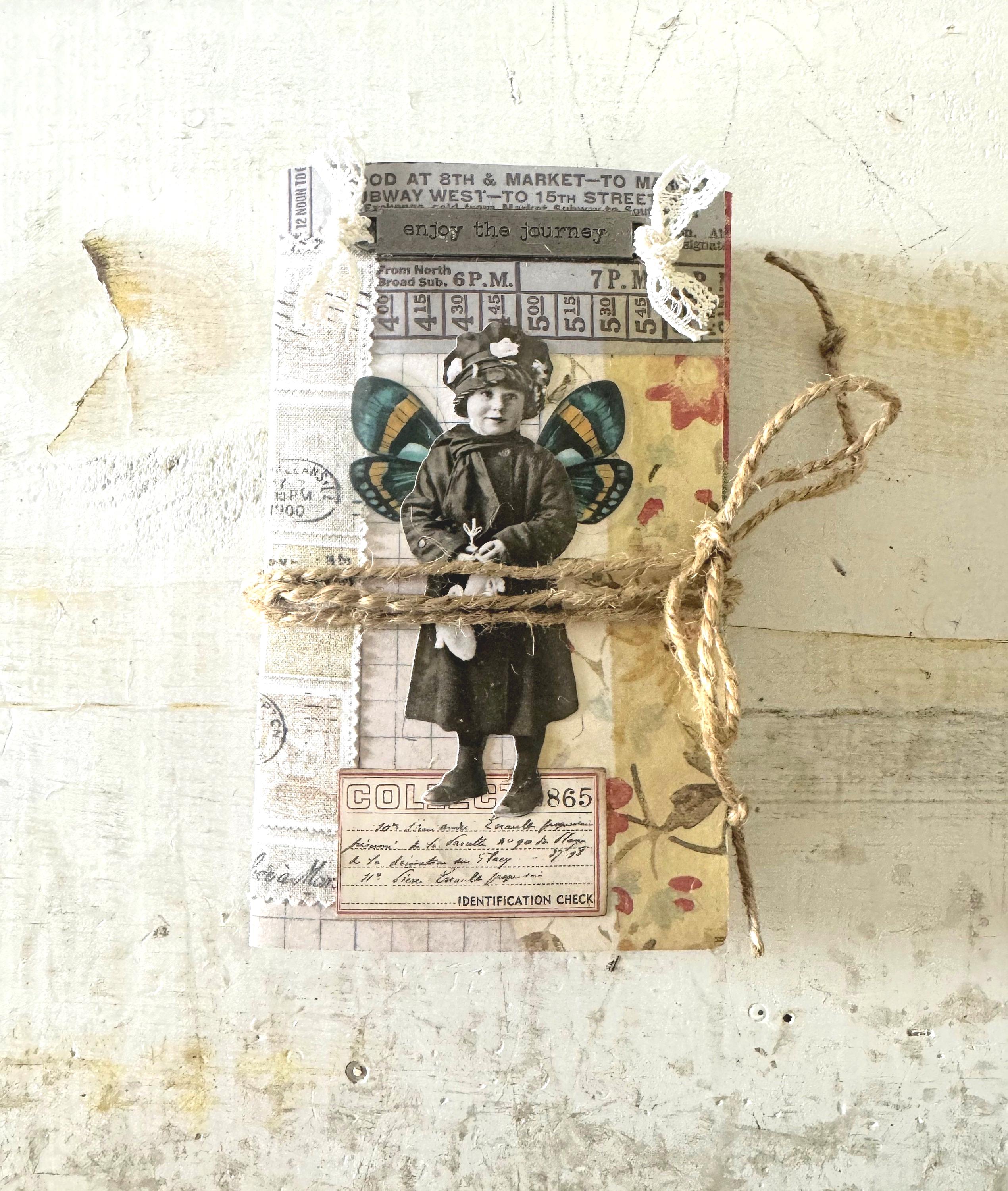 Handmade Flip Flop Style Junk Journal Inspired by Tim Holtz - 5 Signatures, Lots of Great Ephemera