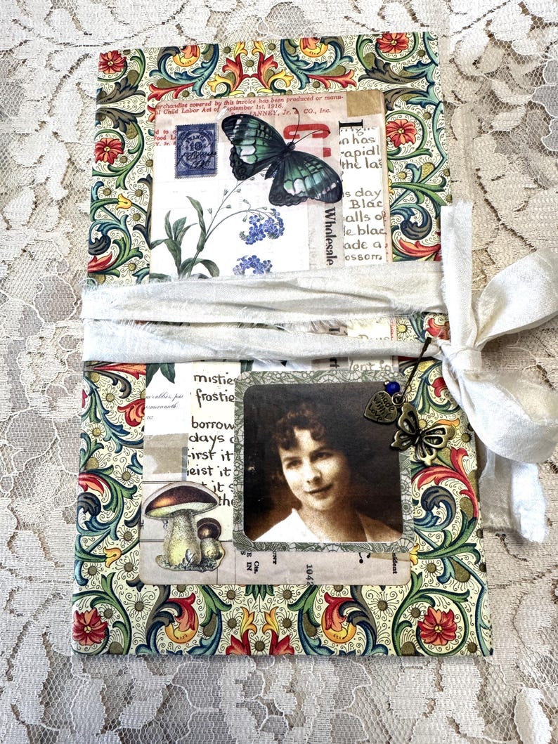 Handmade Edith Holden Themed Paper Folio and Mini Journal Notebook Set ...
