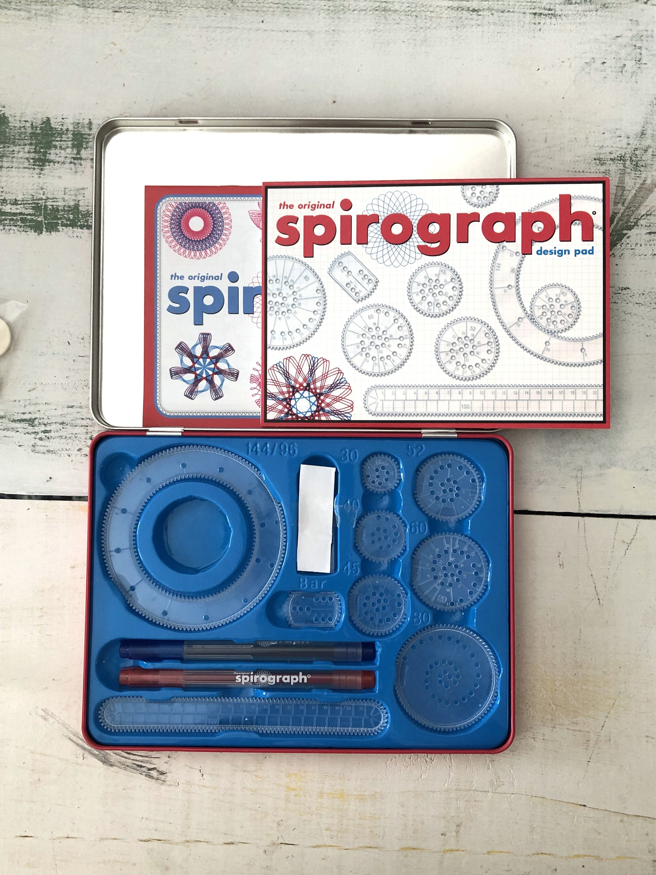 Spirograph Design Set 15 Piece Set in Tin Original by Hasbro