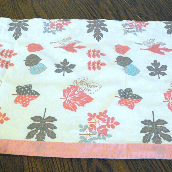 Vintage Fabric Valances- Great gray, pink & aqua botanical fabric- hang or repurpose- vintage sweetness