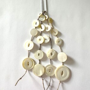 Handmade Large Dangle for Journal, Book or Hang as Decor - With Vintage Mother of Pearl Shell Buttons