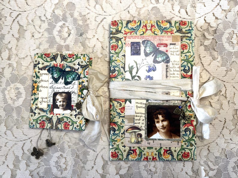 Handmade Edith Holden Themed Paper Folio and Mini Journal Notebook Set ...