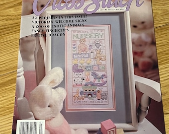 Cross Stitch For the Love of project pattern magazine Vintage March 1994