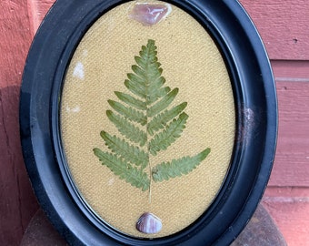 Fern Spirit and Crystals Resin Art in Vintage Frame