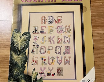 Cross Stitch Patterns vintage 1985 All In One Country ABC's