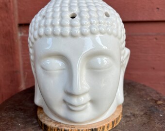 Upcycled Buddha head incense burner