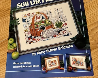 Cross Stitch Country Still Life Vintage project pattern book 1989