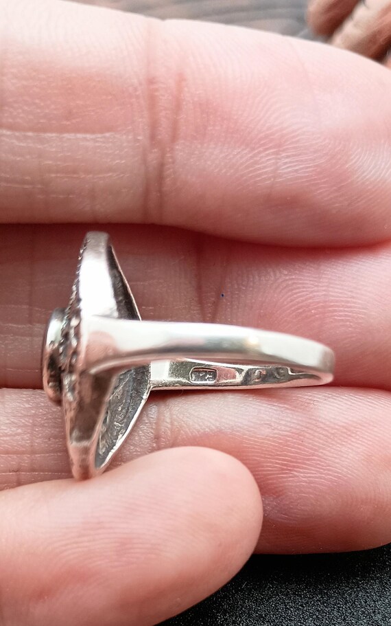 Onyx and sterling statement ring. - image 6