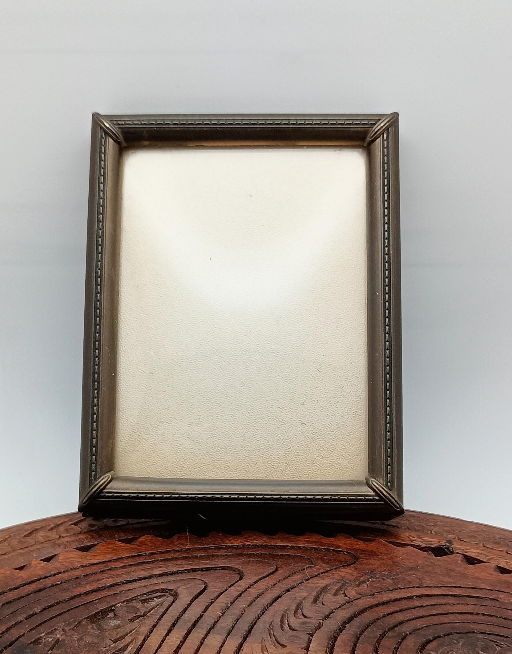 Vintage Convex glass, bubble glass, domed glass, Bronze tone picture frame.