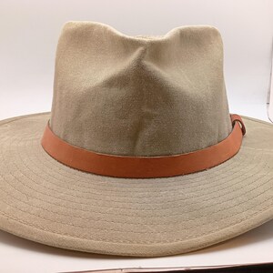 Vintage Nature Co. John Muir Collection Canvas Fedora Size L John Muir Sierra Club Dark Brown 100% Wool #5923 Fedora Hat  main image 4