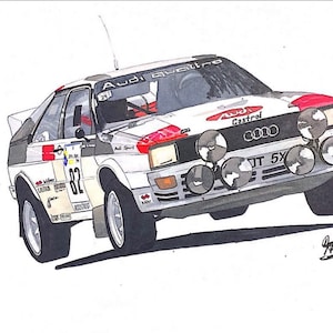 Audi QUATTRO Rally Car DRAWING PRINT