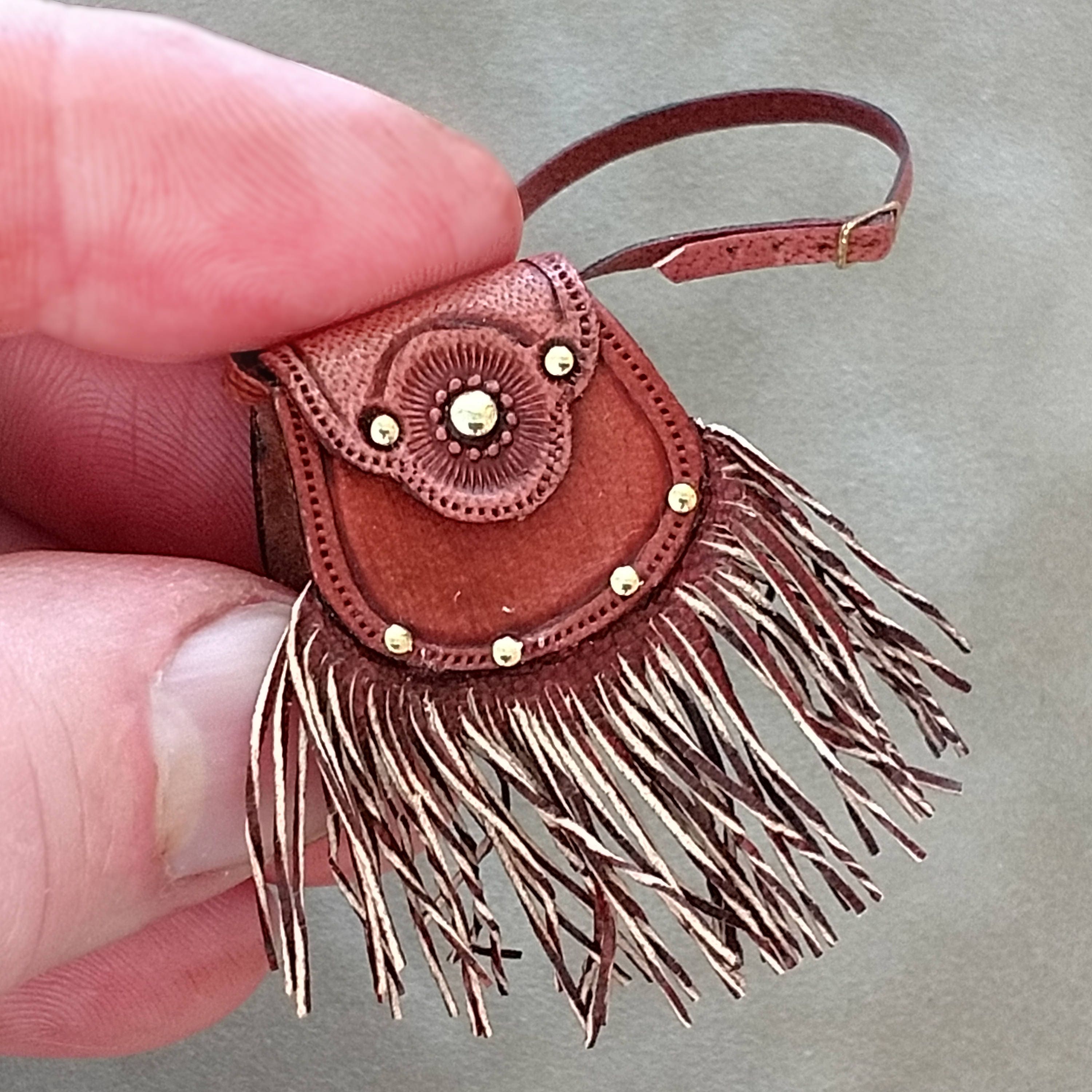 Miniature Leather Western Fringed Bag-MADE TO ORDER