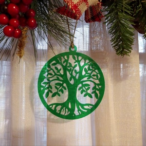 Green Acrylic Tree of Life Ornament Suncatcher - Round - IN STOCK