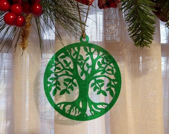 Green Acrylic Tree of Life Ornament Suncatcher - Round - IN STOCK