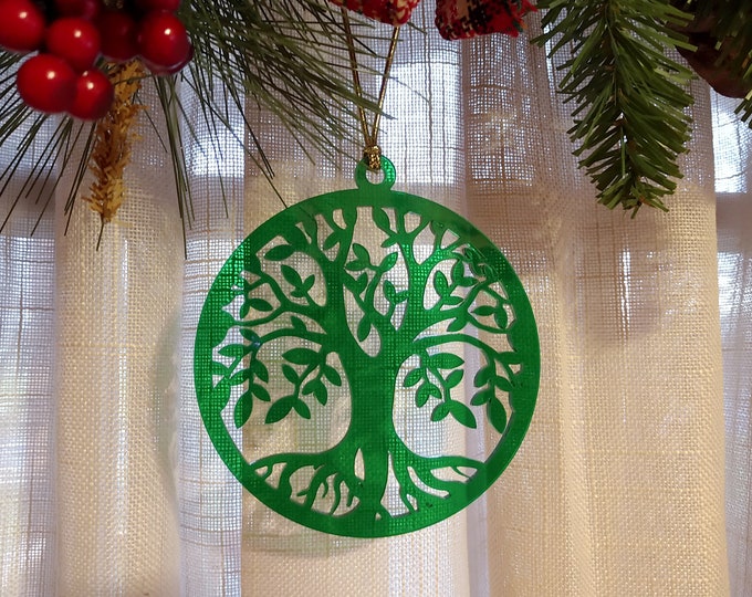 Featured listing image: Green Acrylic Tree of Life Ornament Suncatcher - Round - IN STOCK
