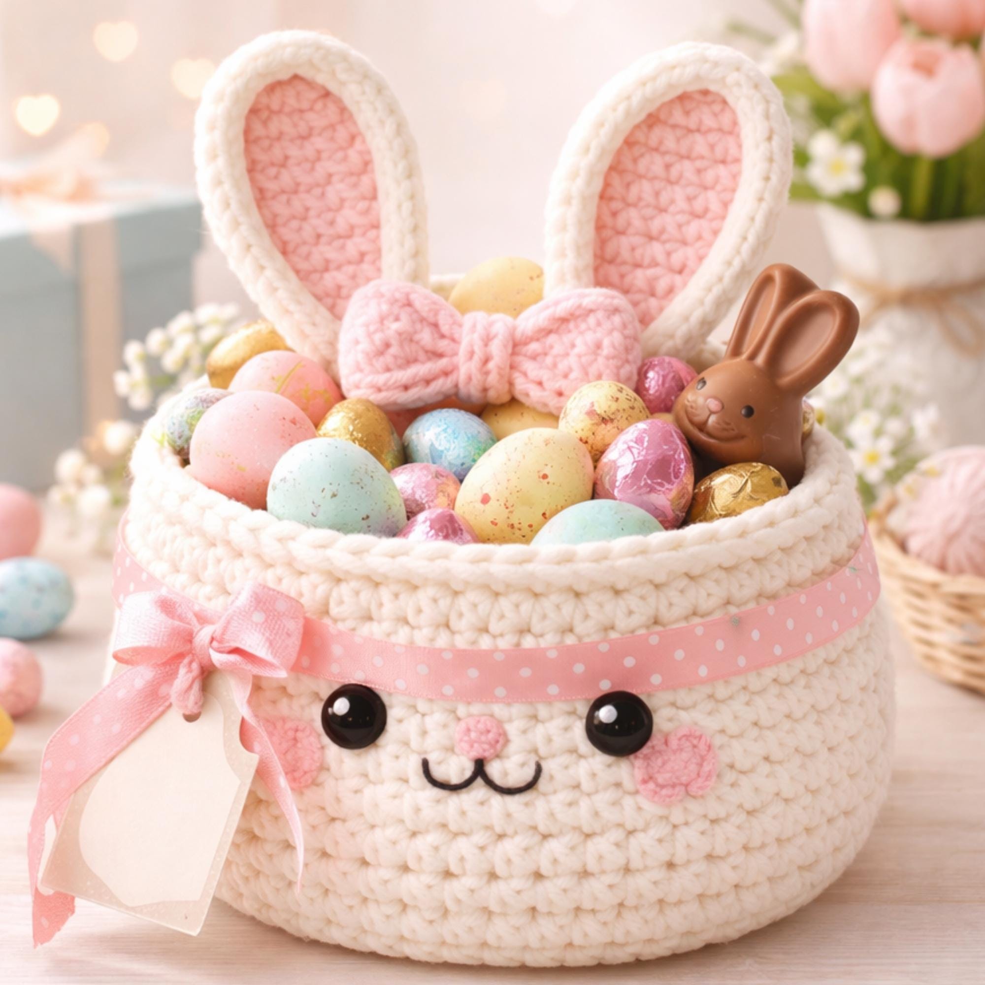 40 Easter Bunny Crochet Patterns for Spring Gifts, Baskets, and Home Decor 12 Crochet Bunny Basket Easter Bunny Basket Amigurumi Rabbit