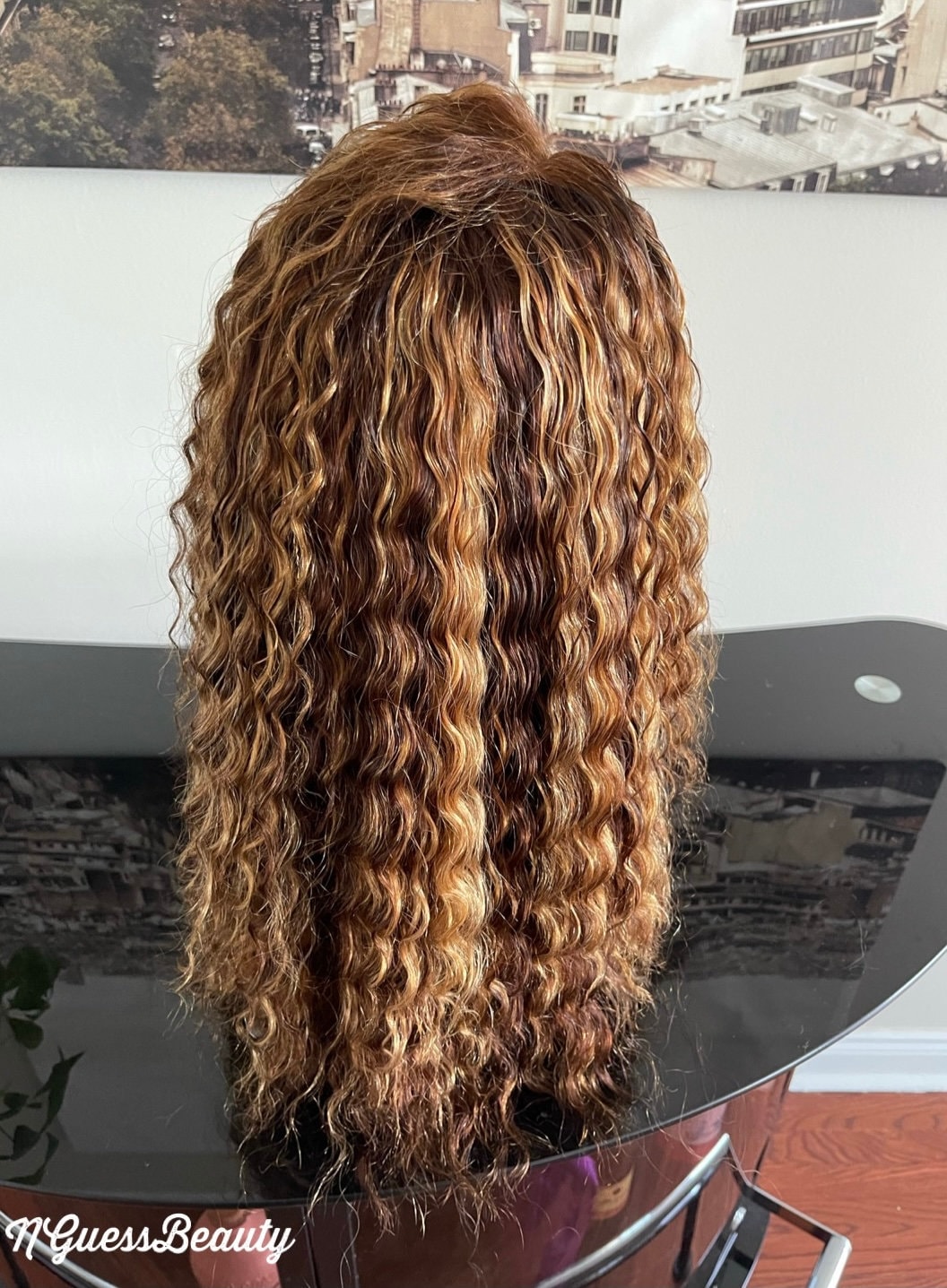 Water Wave 18 Inch Curly Human Hair Wig Water Wave 18 Inches Colours 27/33 Vietnamese (13* ...