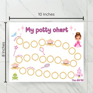 Printable Princess Potty Chart, Princess Potty Chart, Instant Download ...